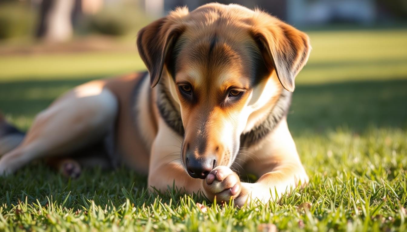 why is my dog biting his paws